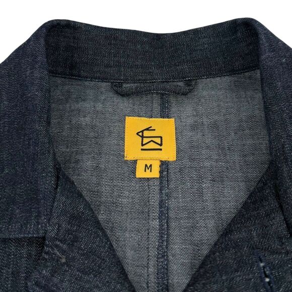 Elk Head Clothing Men's Lightweight Denim Chore Overshirt Indigo Blue Medium - Picture 8 of 12